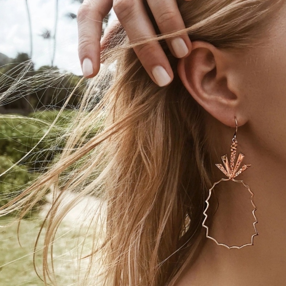 Pineapple Hollow Drop Earrings